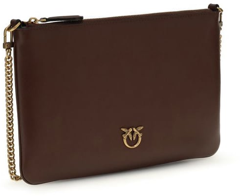 Pinko PINKO Bordeaux Calf Leather Bos Taurus Shoulder Bag Roze