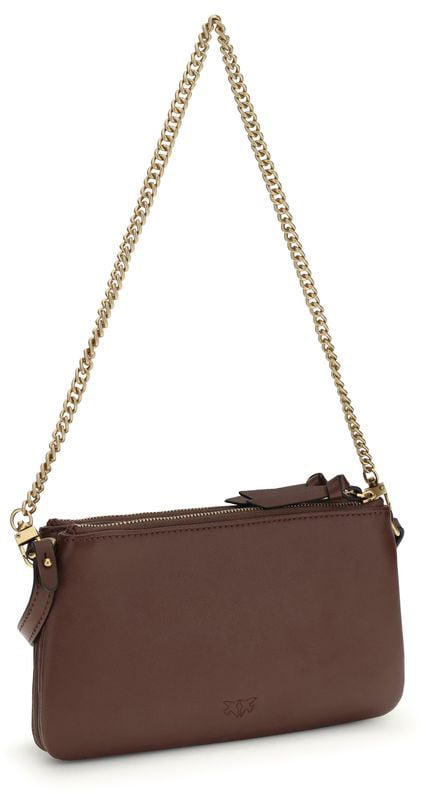 Pinko PINKO Brown Calf Leather Bos Taurus Shoulder Bag Roze