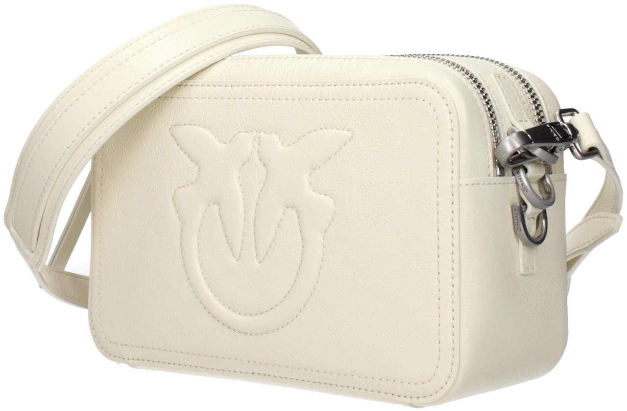 Pinko PINKO White Leather Crossbody Bag Roze