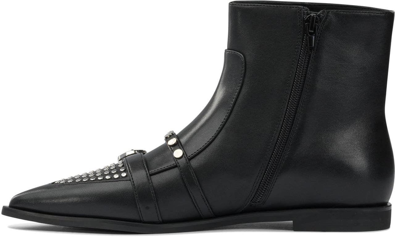 Pinko Leather zippered ankle boots Zwart