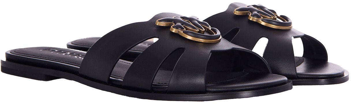 Pinko Sandals Neroantique Gold Goud