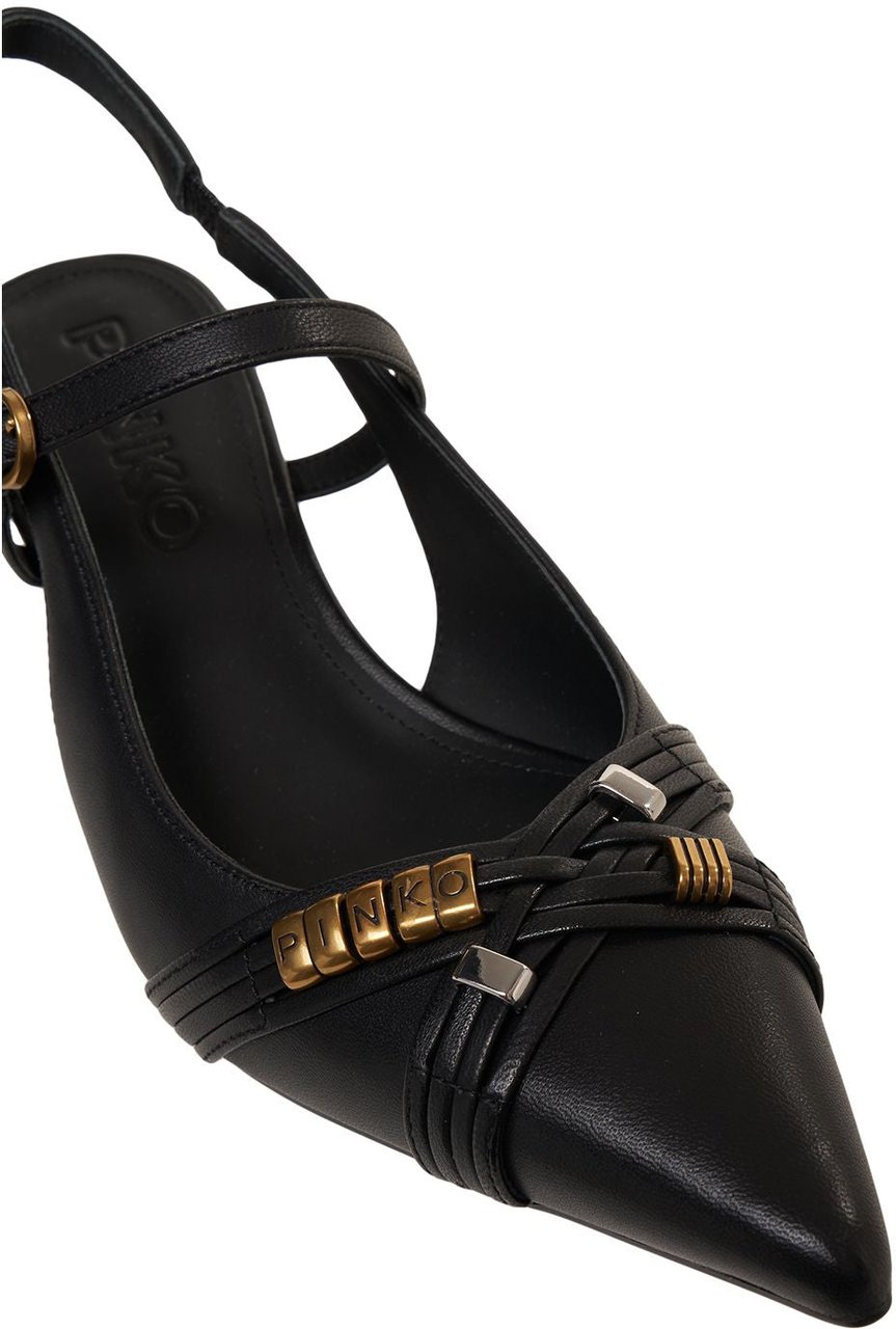 Pinko Leather slingback Zwart
