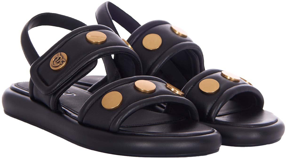 Pinko Sandals Neroantique Gold Goud