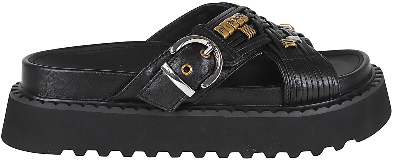 PINKO KATE 09 - SANDAL NAPPA BLACK Zwart