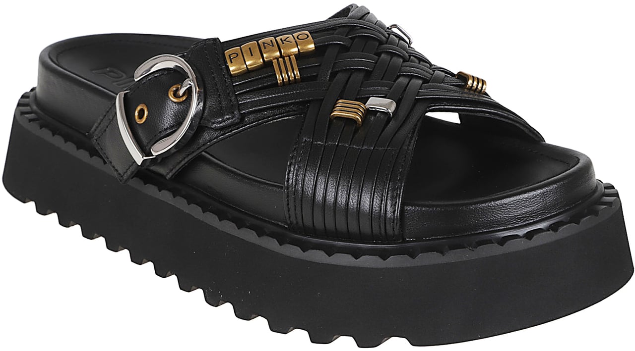 PINKO KATE 09 - SANDAL NAPPA BLACK Zwart
