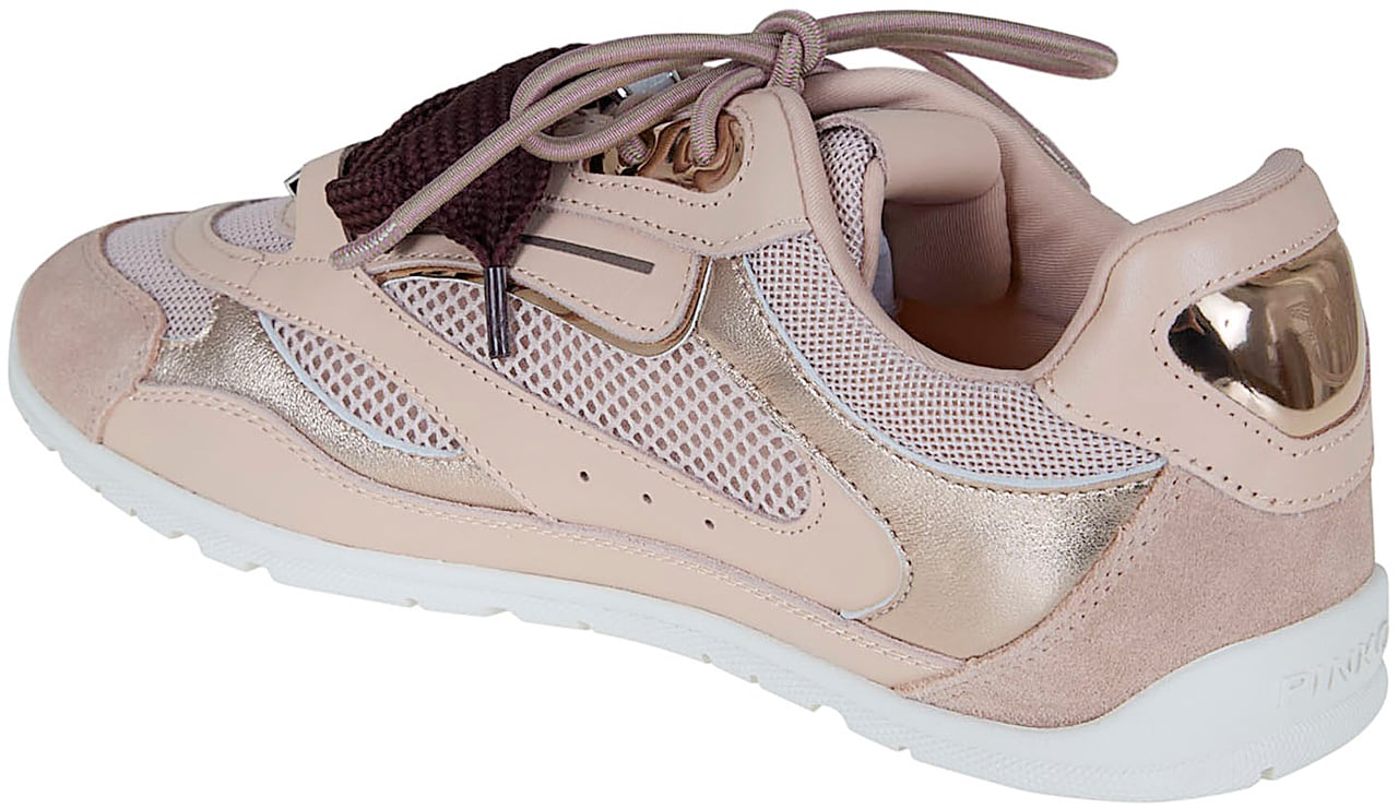 PINKO YULIA 01 - SNEAKER CALF LEATHER/MESH/COW SUEDE LIGHT ROSE Beige