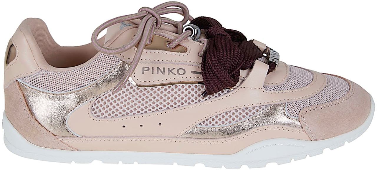 PINKO YULIA 01 - SNEAKER CALF LEATHER/MESH/COW SUEDE LIGHT ROSE Beige