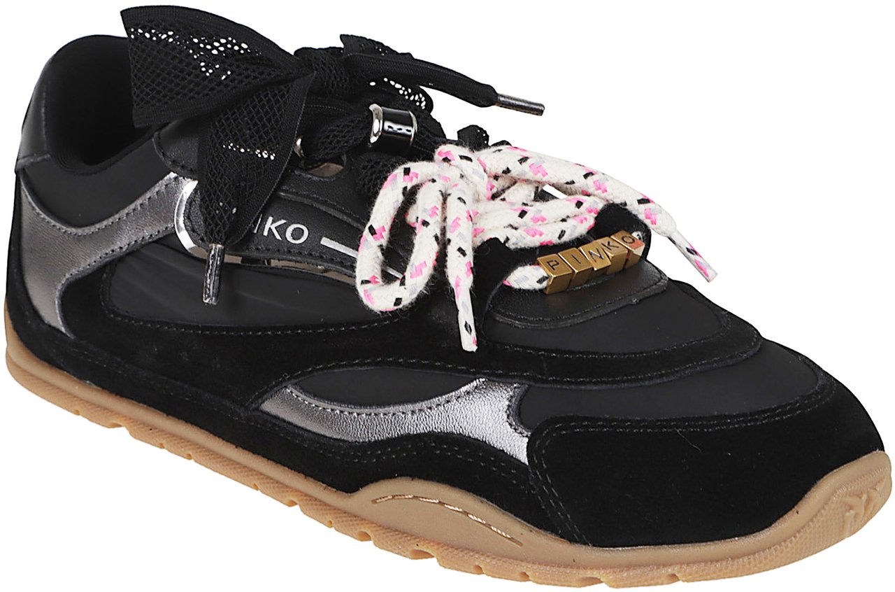 PINKO YULIA 01 - SNEAKER COW SUEDE/NYLON Zwart