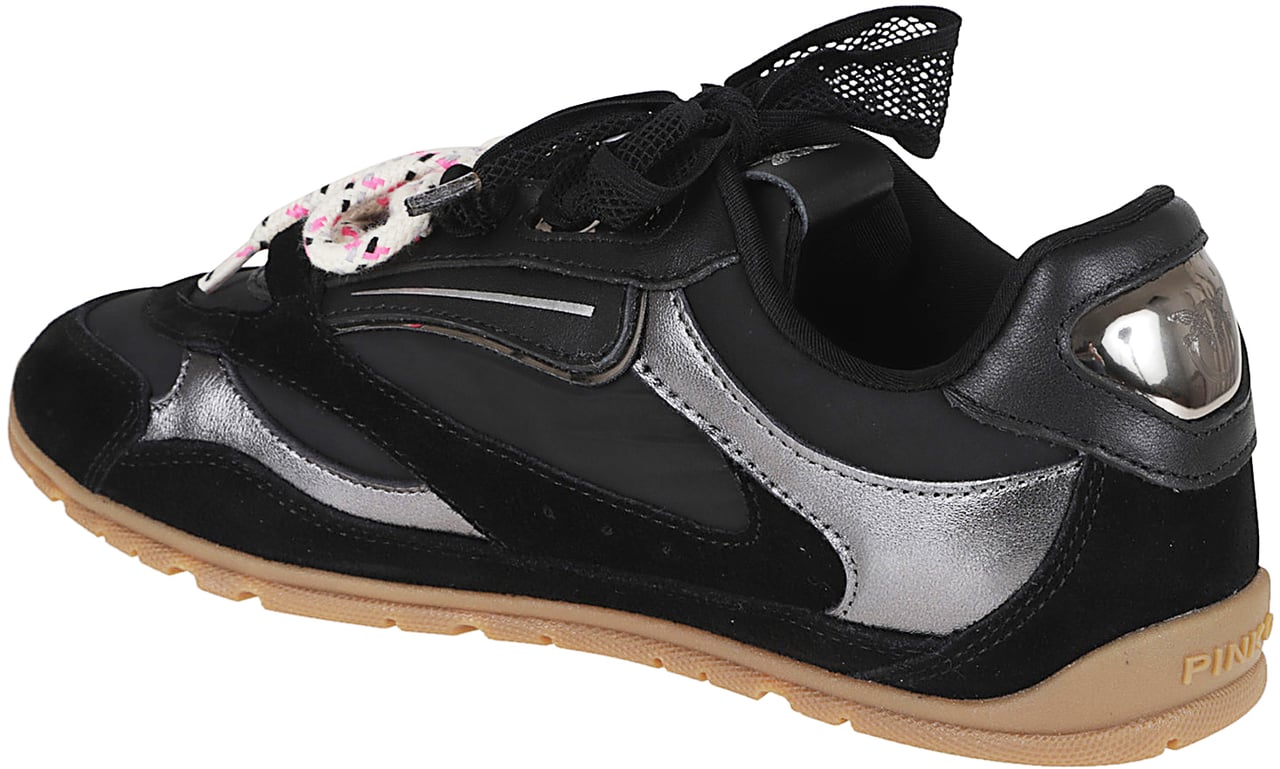 PINKO YULIA 01 - SNEAKER COW SUEDE/NYLON Zwart