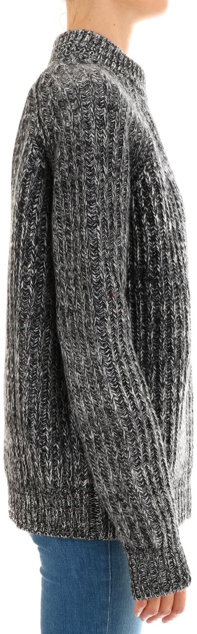 Plan C Melange Gray Pullover Zwart