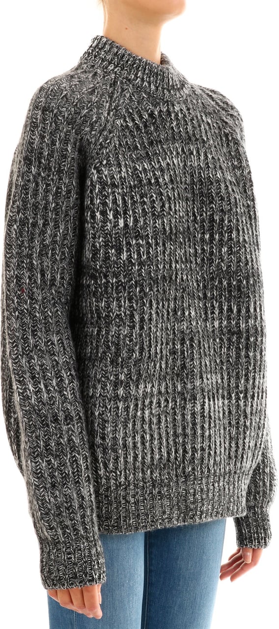 Plan C Melange Gray Pullover Zwart