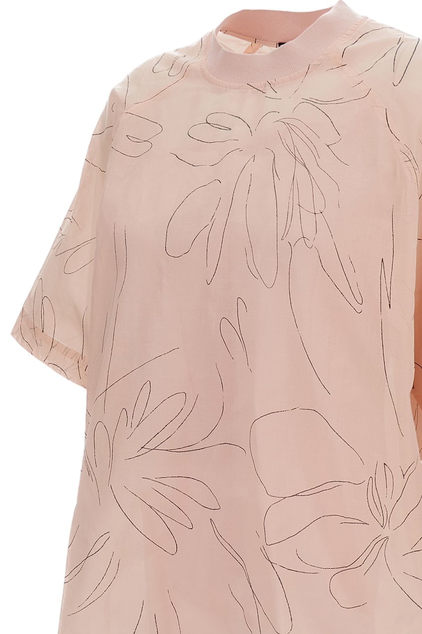 Plan C Short Sleeves Cotton Top Roze