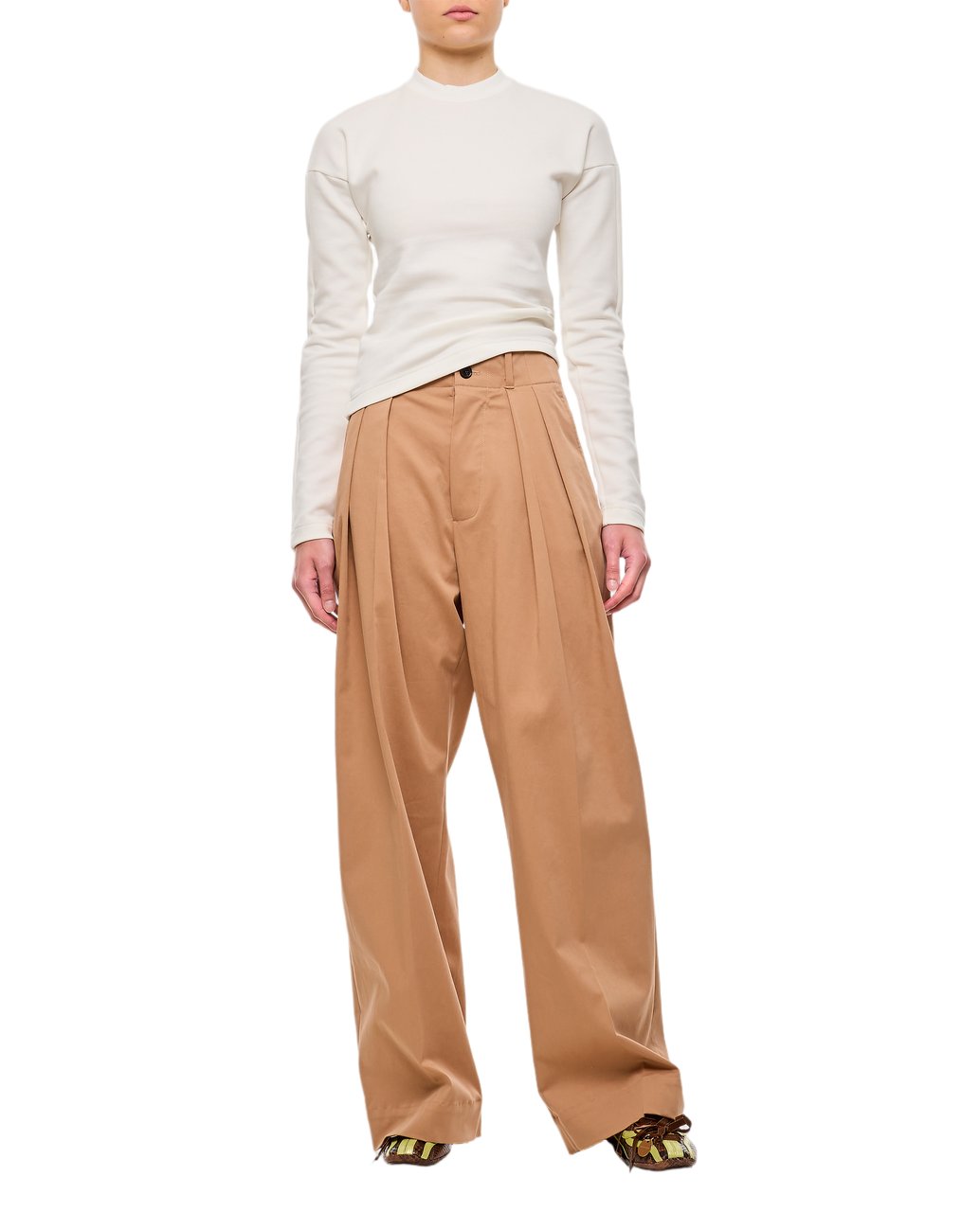Plan C Minimalist Jersey Sweater with Embroidered Detail Wit