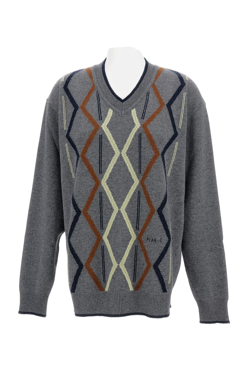Plan C High Turtleneck Grey Knitwear Grijs