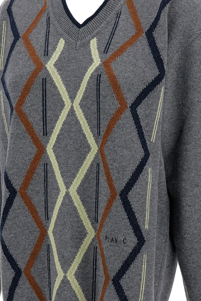 Plan C High Turtleneck Grey Knitwear Grijs