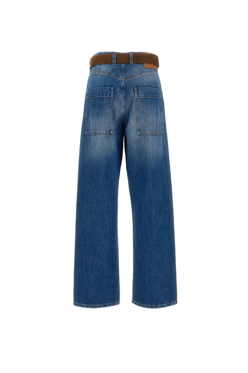 Plan C High-Waisted Straight-Leg Jeans Blauw