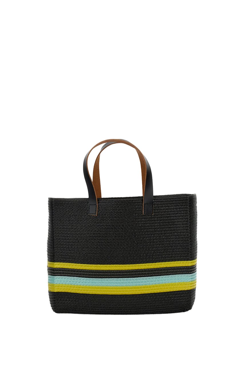 Plan C Small Straw Shopper Bag Neutraal