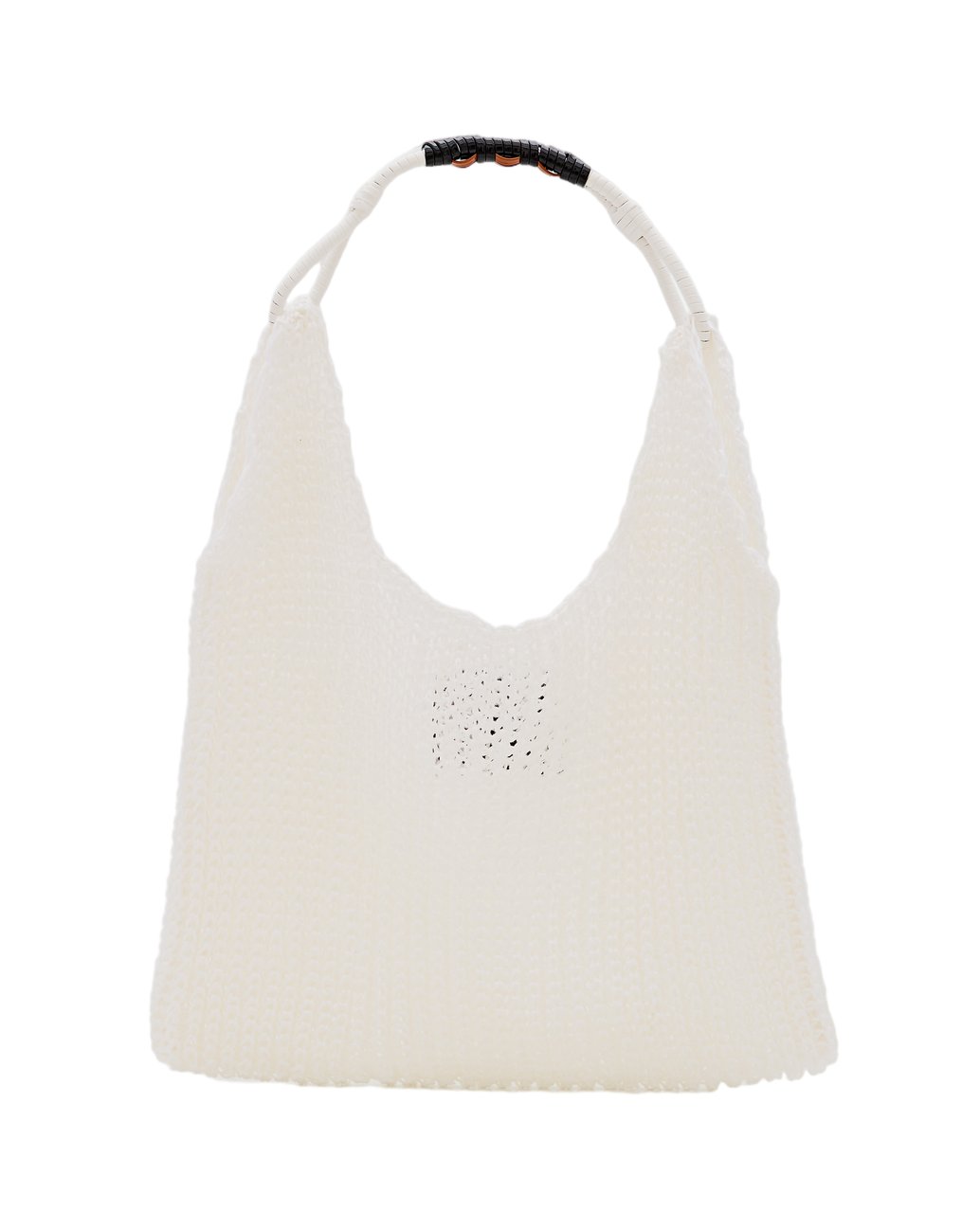 Plan C Mesh Tote Bag With Braided Handles And Unique Design Wit