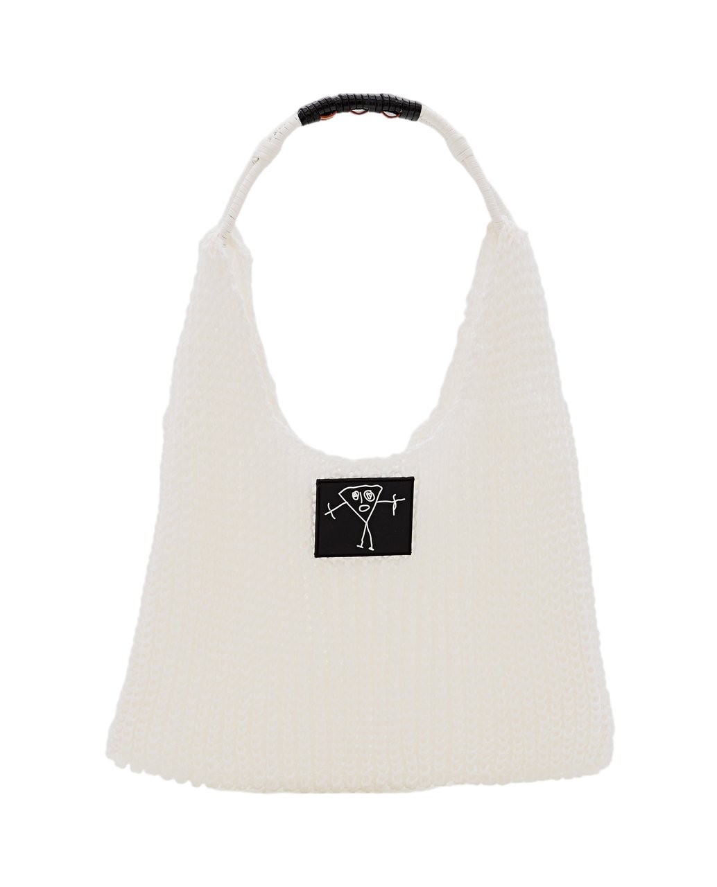 Plan C Mesh Tote Bag With Braided Handles And Unique Design Wit