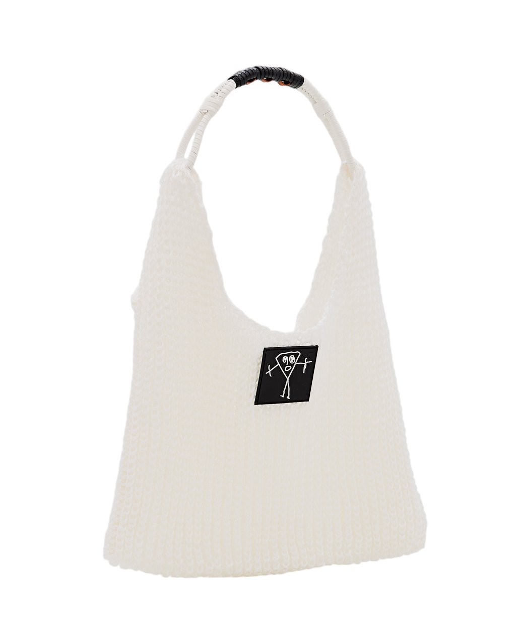 Plan C Mesh Tote Bag With Braided Handles And Unique Design Wit