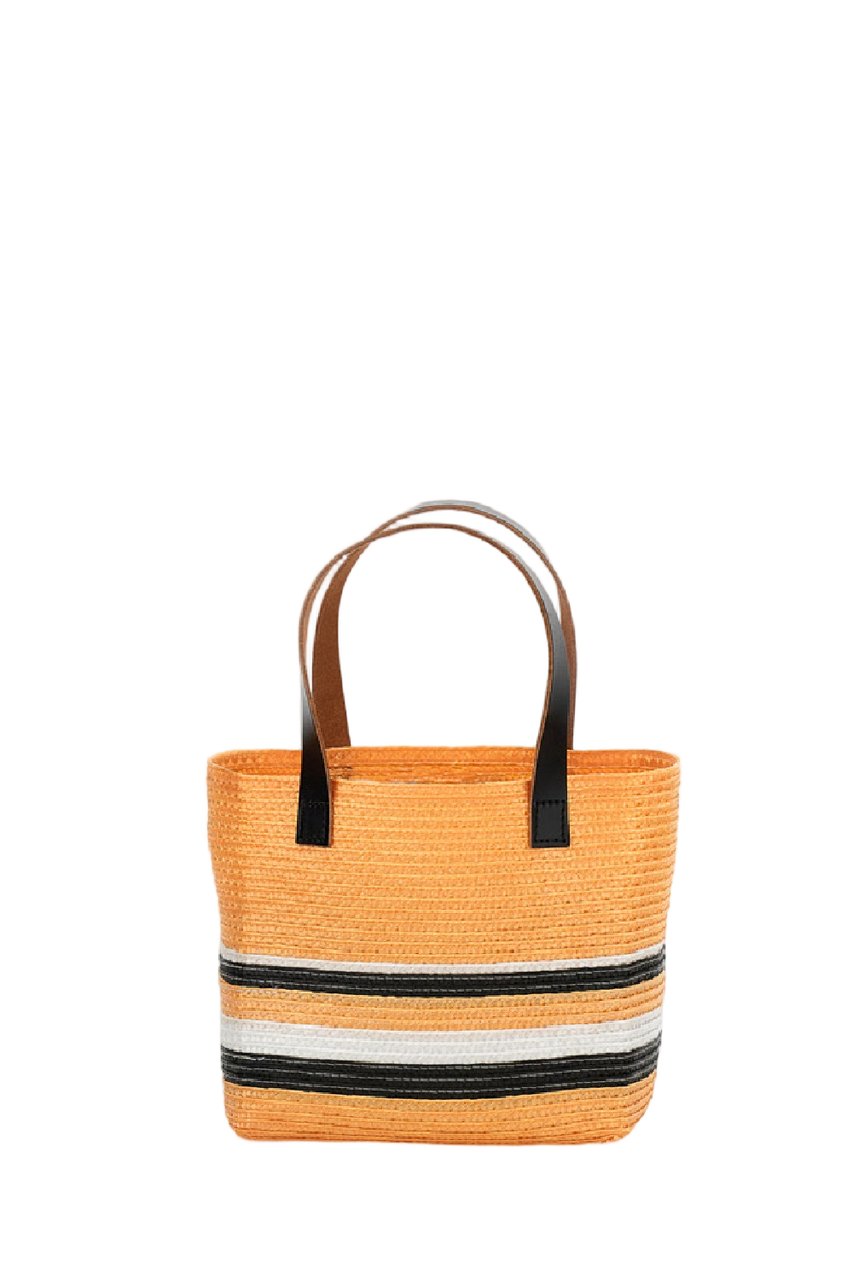 Plan C Mini Straw Shopper Bag Neutraal