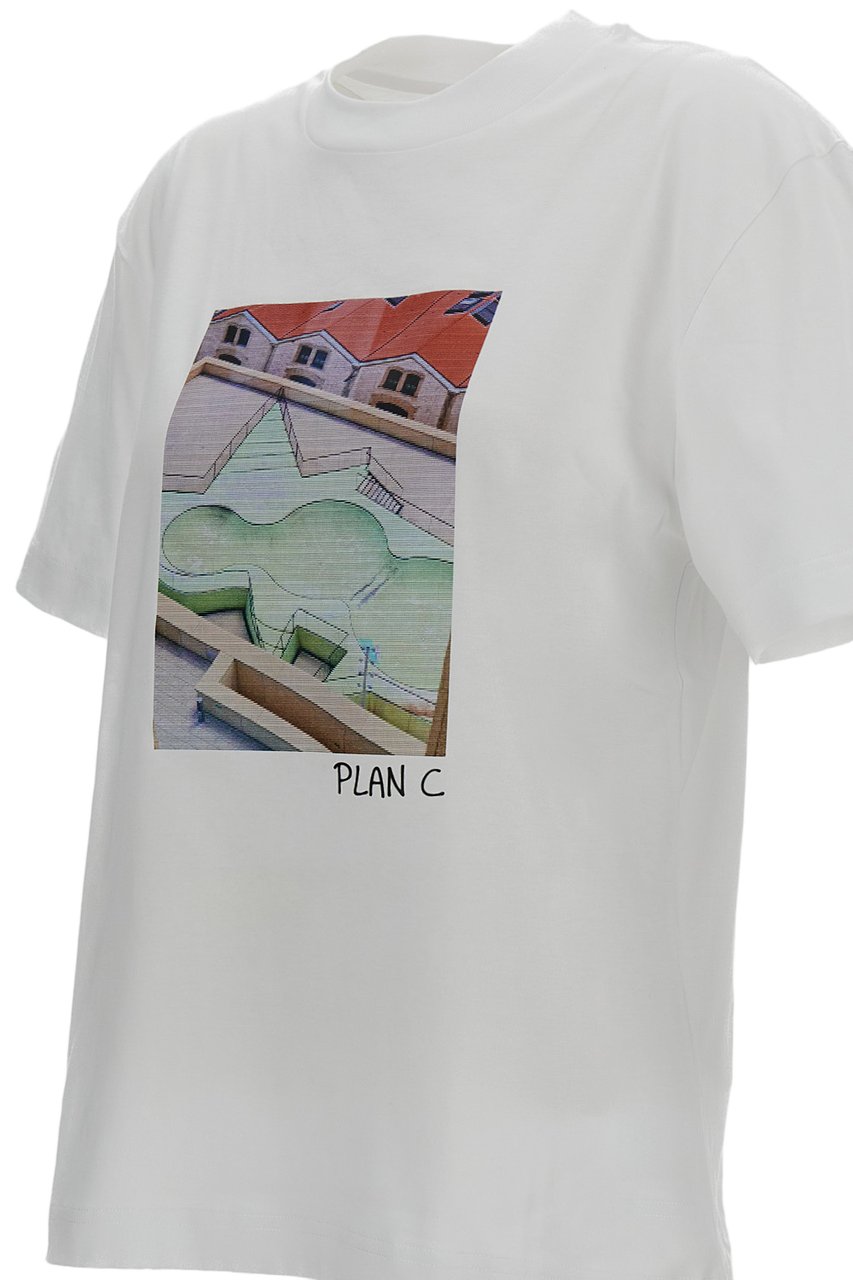 Plan C Boxy-Fit Crew-Neck T-Shirt Wit
