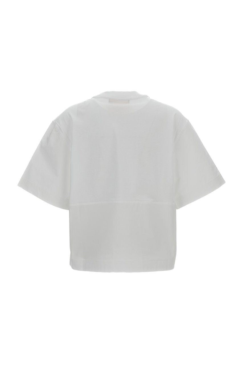 Plan C Crew-Neck T-Shirt with Paneled Design Wit
