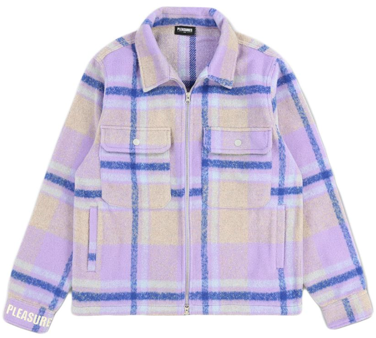 Pleasures Folklore Plaid Work Jacket Purple Paars