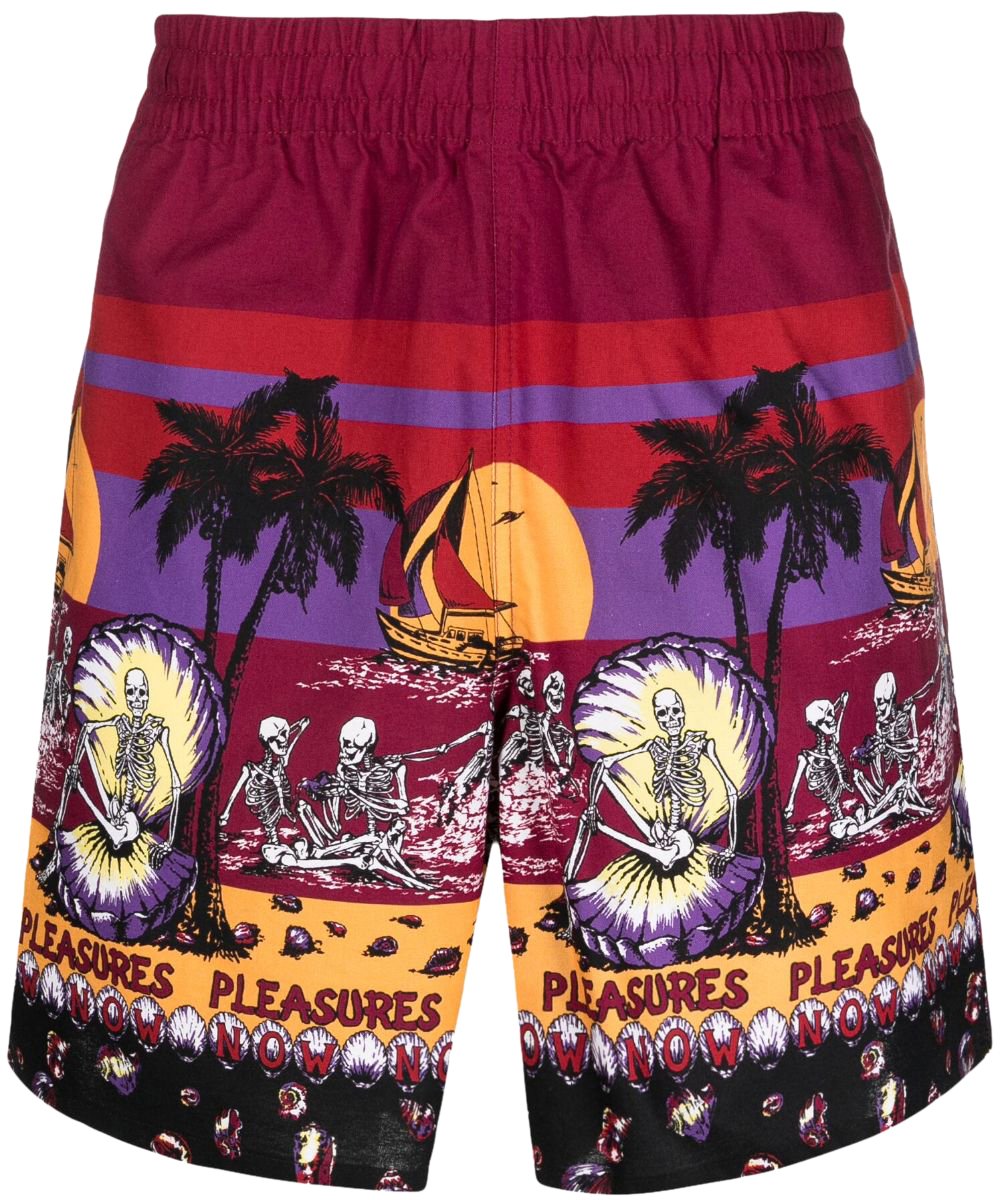 Pleasures Shorts Bordeaux Rood