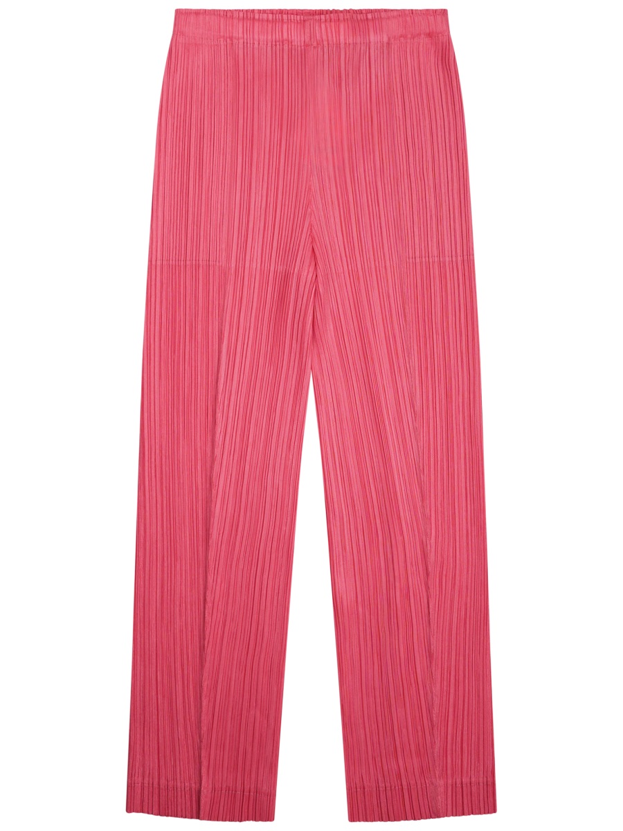 Pleats Please Wide-Leg Cropped Pants Rood
