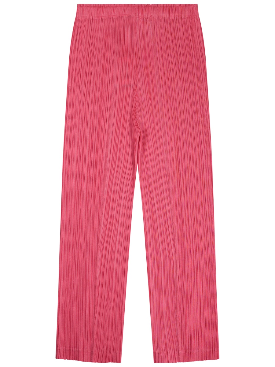 Pleats Please Wide-Leg Cropped Pants Rood