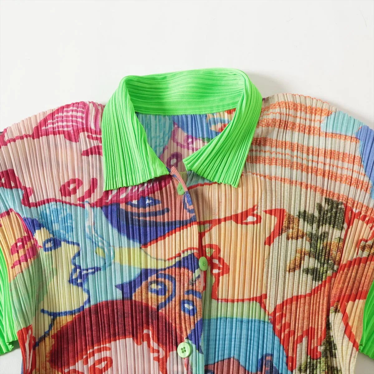 Pleats Please T-Shirt multicolor Polyster M Groen