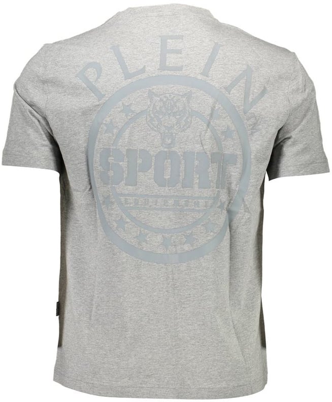 Plein Sport Grigio Cotton Men T-Shirt Grijs