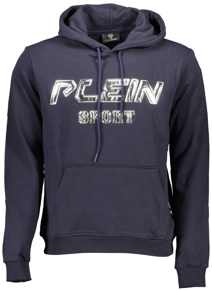 Plein Sport Blue Cotton Men's Hooded Sweatshirt Blauw