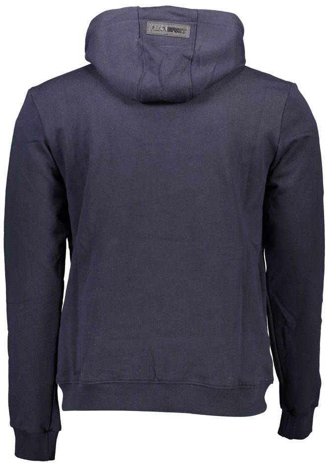 Plein Sport Blue Cotton Men's Hooded Sweatshirt Blauw