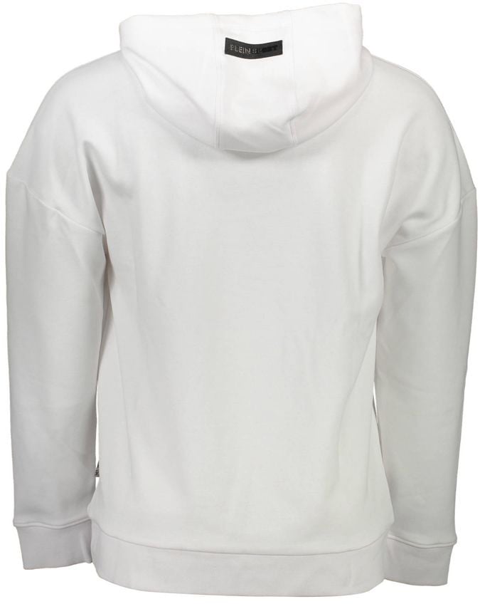 Plein Sport White Cotton Men's Hooded Sweatshirt Zwart