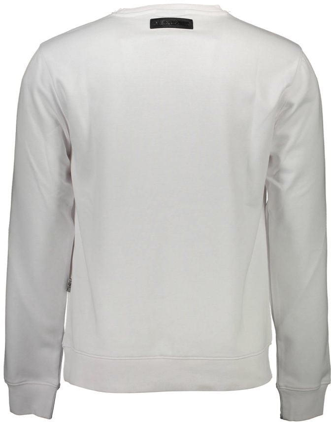 Plein Sport Bianco Cotton Men Sweatshirt Wit