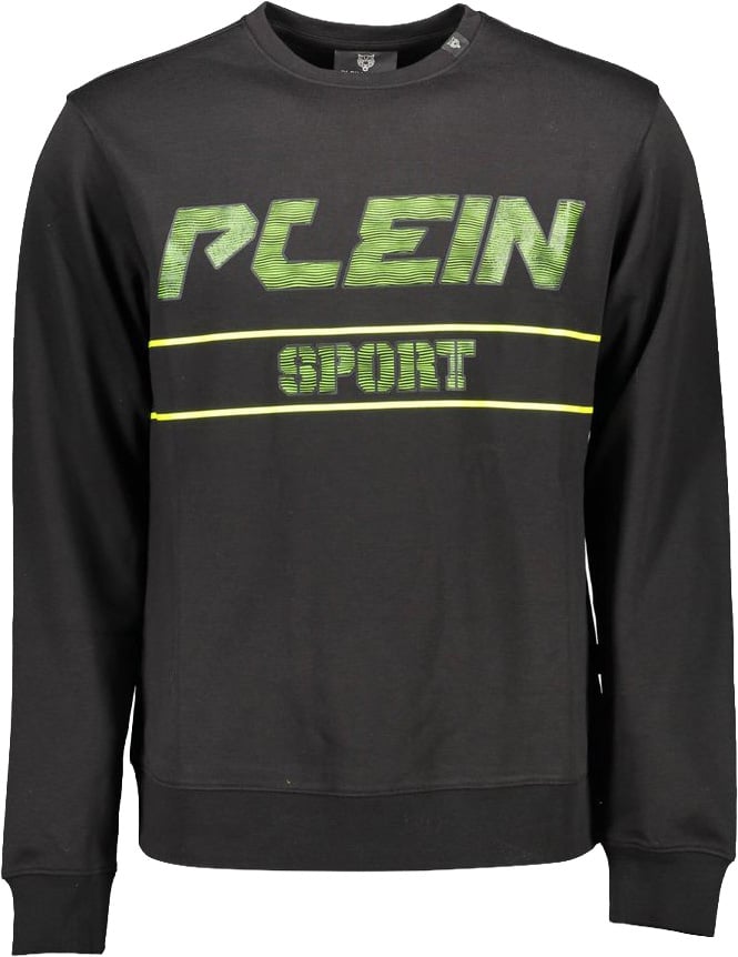 Plein Sport Black Cotton Men Sweater Zwart