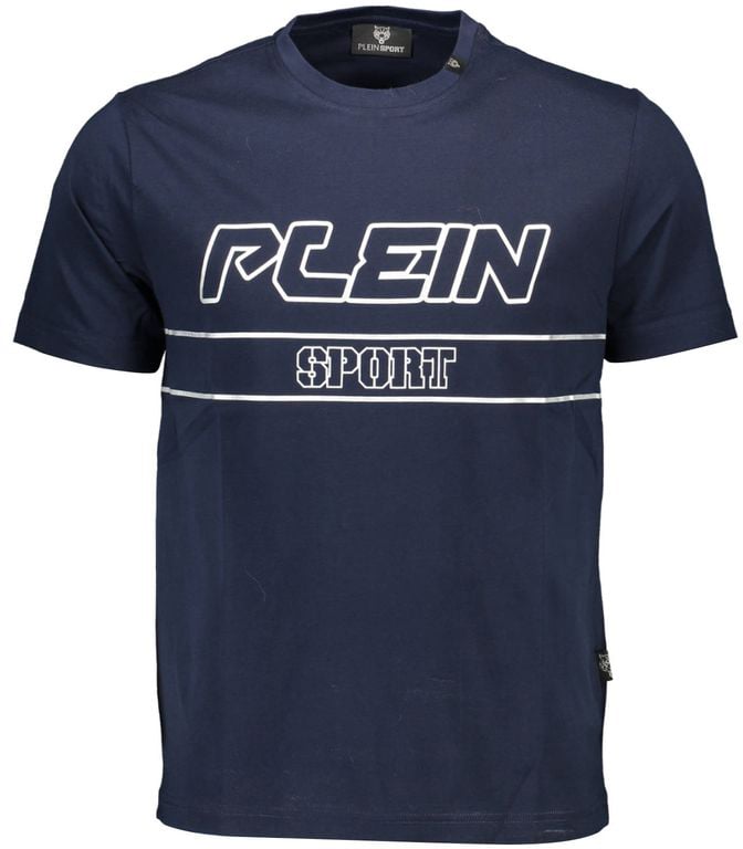 Plein Sport Blue Cotton Men's T-Shirt Blauw