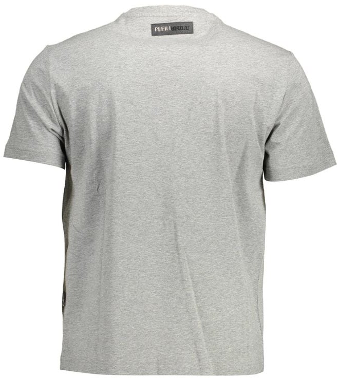 Plein Sport Gray Cotton Men T-Shirt Grijs