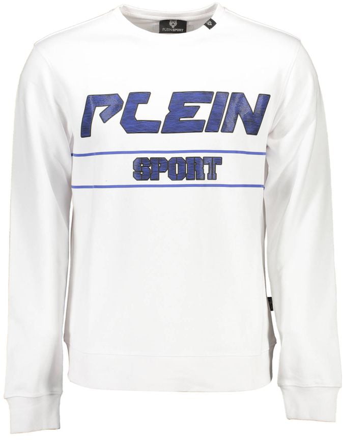 Plein Sport Bianco Cotton Men Sweatshirt Wit