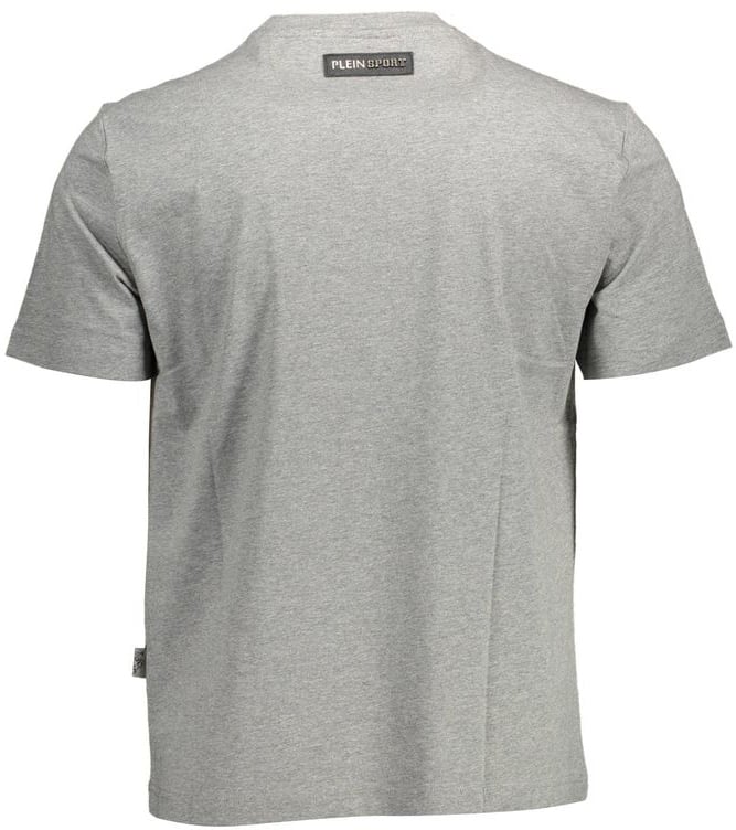 Plein Sport "Gray Cotton Men's T-Shirt with Contrasting Details" Grijs