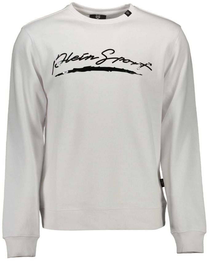 Plein Sport Bianco Cotton Mens Sweatshirt Wit