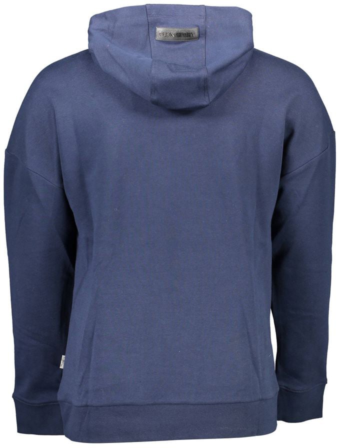 Plein Sport Blue Cotton Men's Hoodie Blauw
