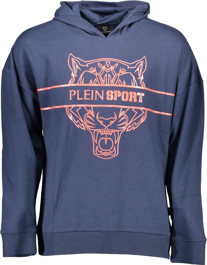 Plein Sport Blue Cotton Men's Hoodie Blauw