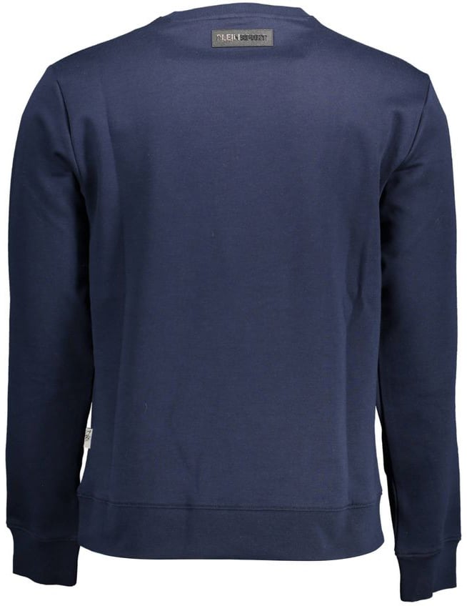 Plein Sport Blue Cotton Men Sweater Blauw