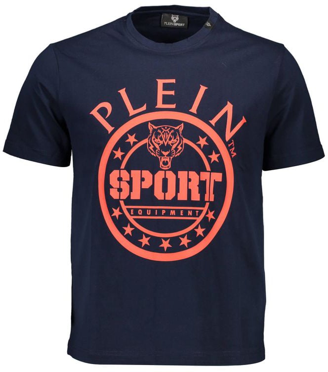 Plein Sport Blue Cotton Men's T-Shirt Blauw