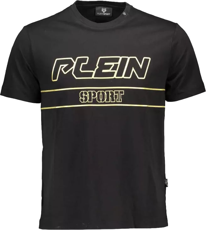 Plein Sport Black Cotton T-Shirt Zwart