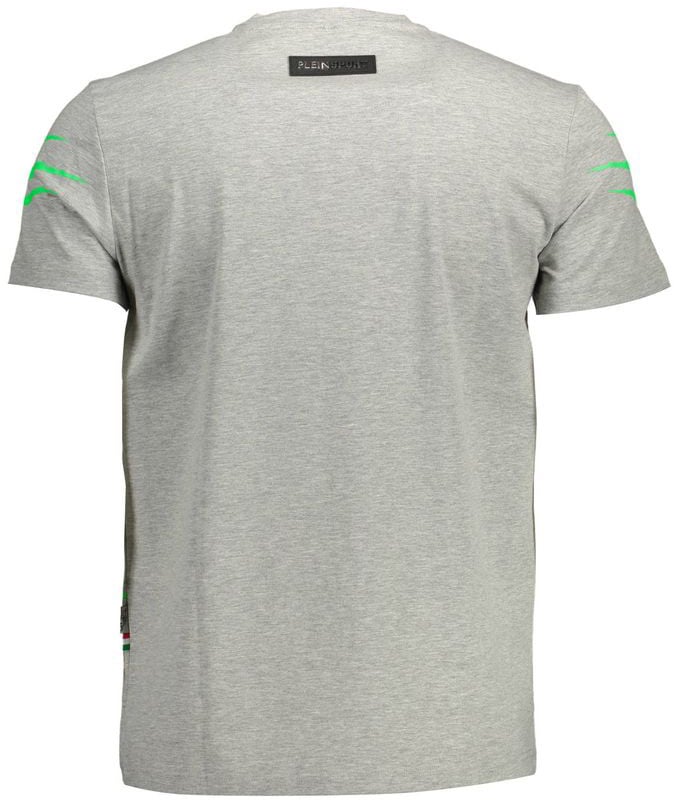 Plein Sport Gray Cotton T-Shirt Blauw