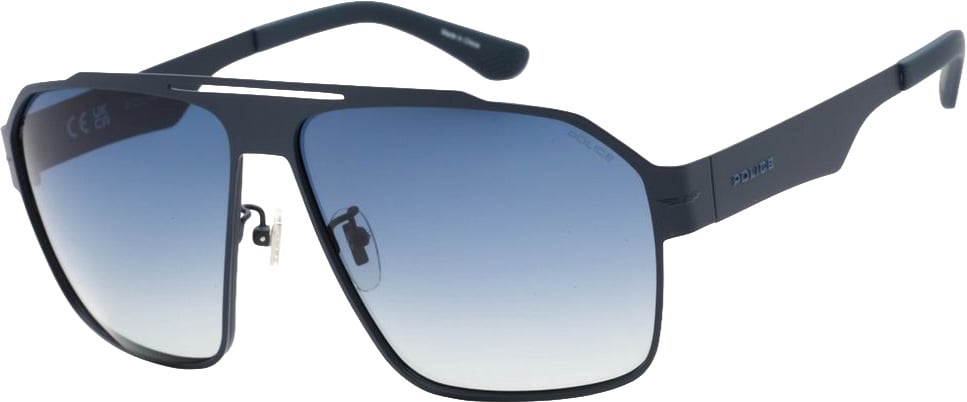 Police Blue Metal Sunglasses Blauw
